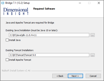 The required software page.